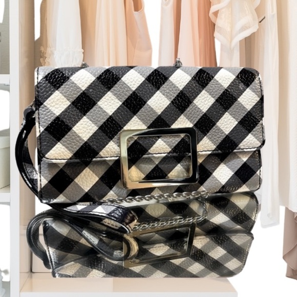 Talbots Women’s Gingham Leather Wristlet Wallet - Picture 1 of 15